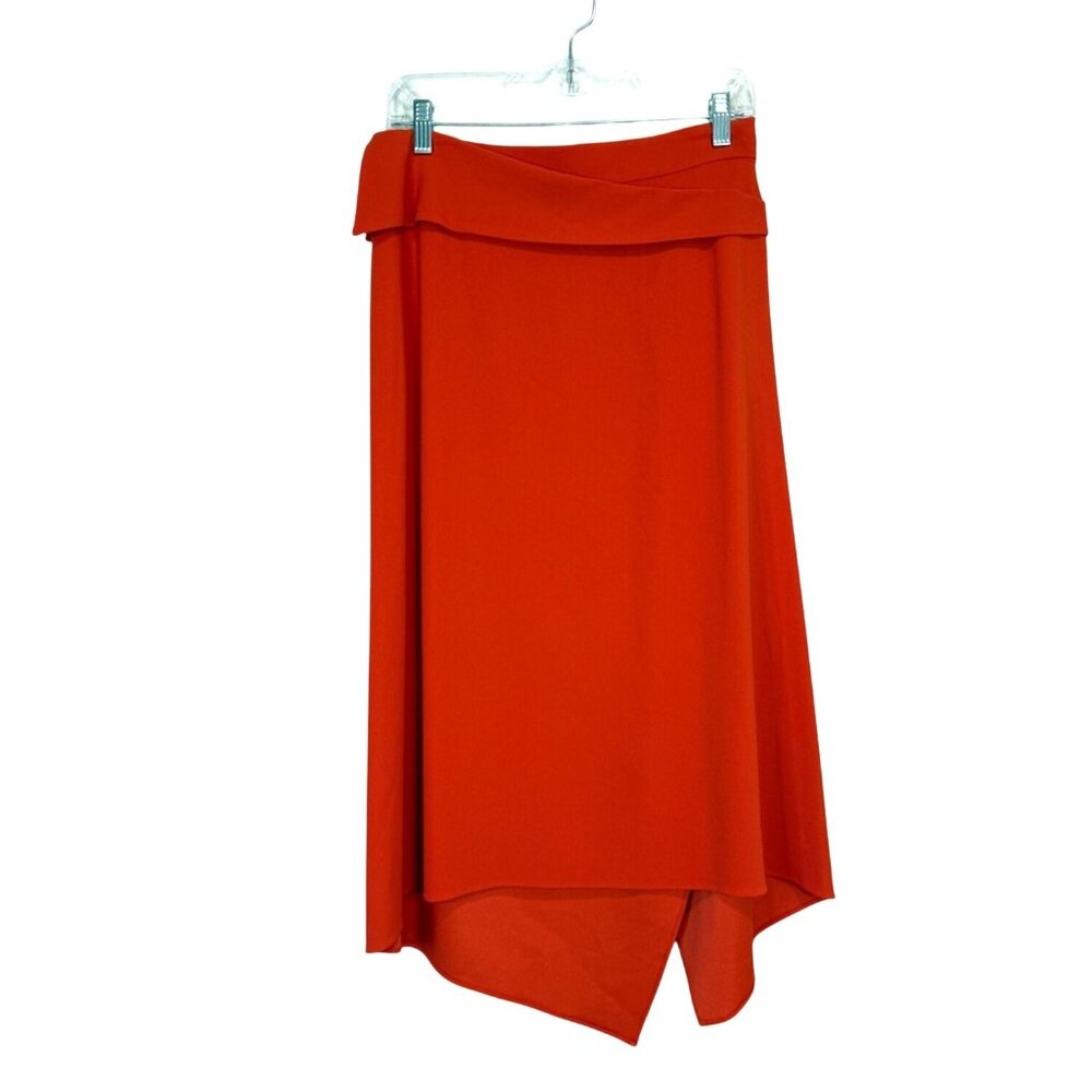 St. John Asymmetrical Red Skirt With Draped Detail Womens Size 6 - Picture 2 of 7